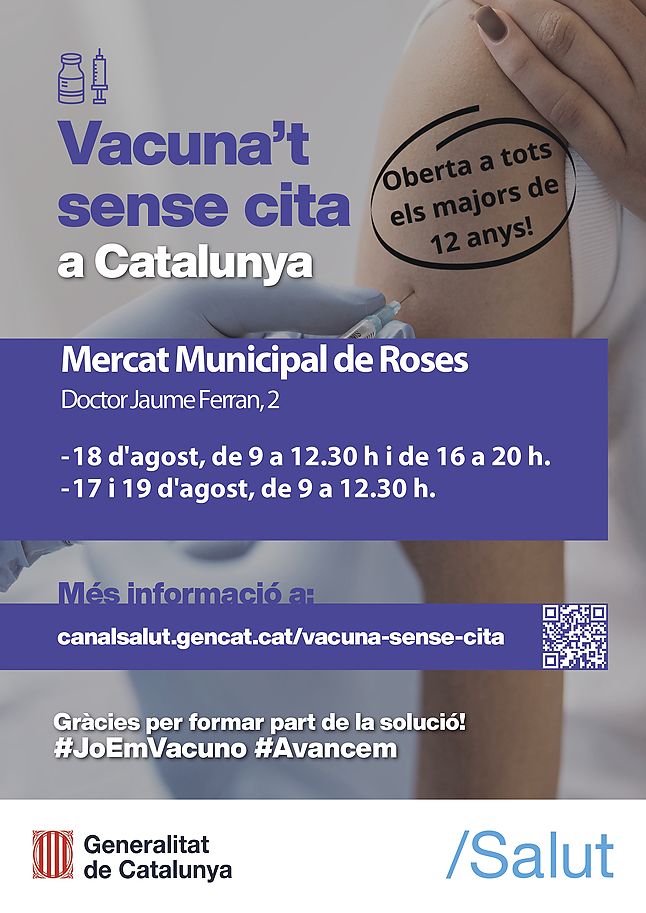 New vaccination dates without prior appointment in Roses