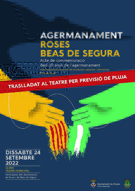 The events of the 20th anniversary of the twinning with Beas change location due to the forecast of rain and will be held in the Theater